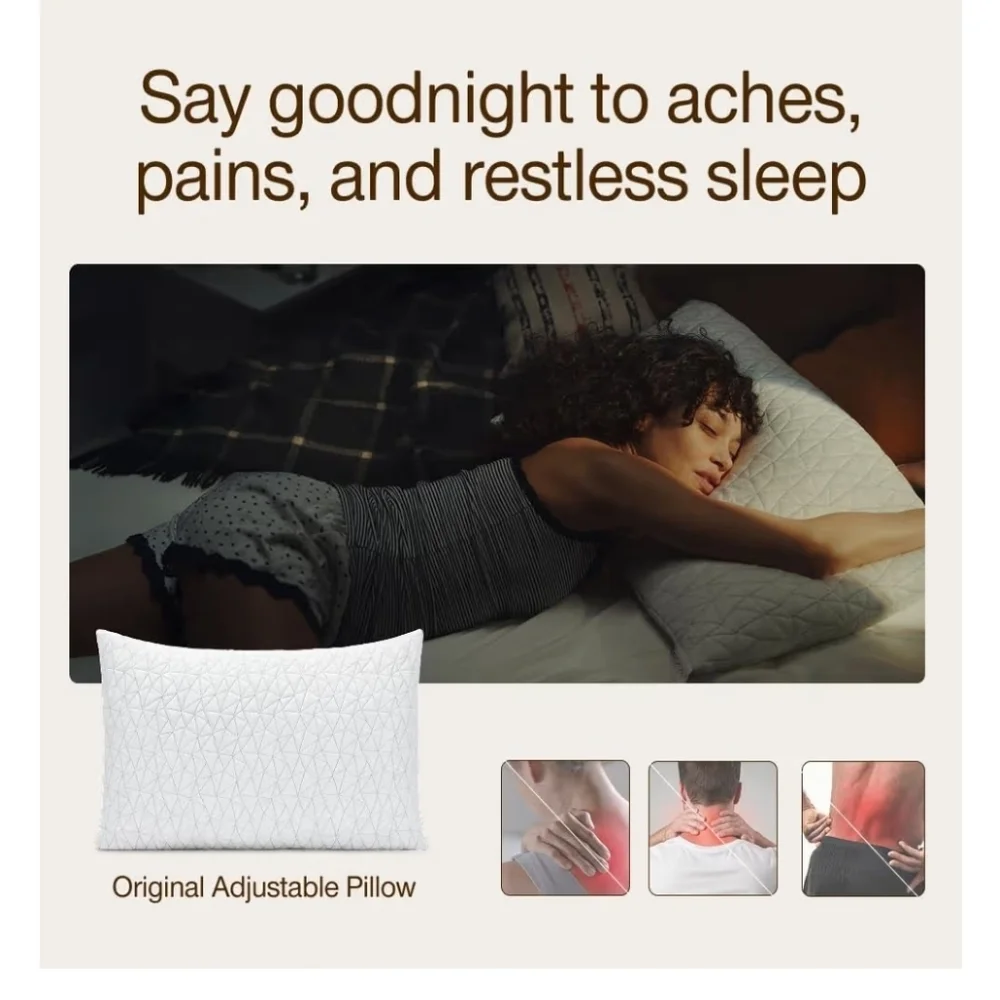 Coop Original Adjustable Pillow, Queen Size Bed Pillows for Sleeping,